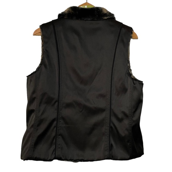 Vest Outdoor Edition by Parkhurst Faux Fur Reversible Vest Cozy Warm Sz M - Picture 8 of 15